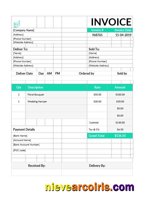 Flower Shop Invoice
